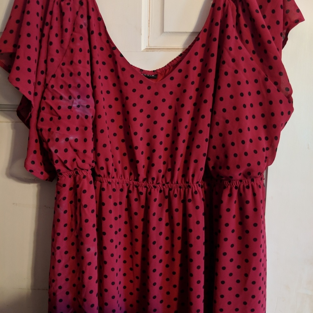 Pink polka dot dress